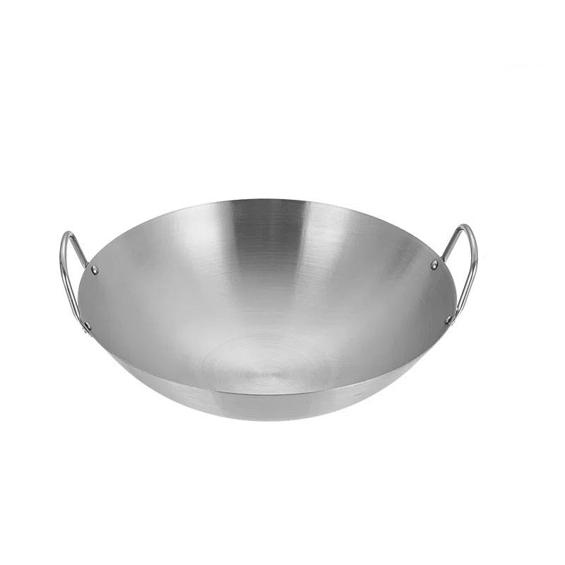 Thickened Stainless Steel Double Ear Wok