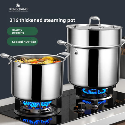Thickened stainless steel soup pot and steamer