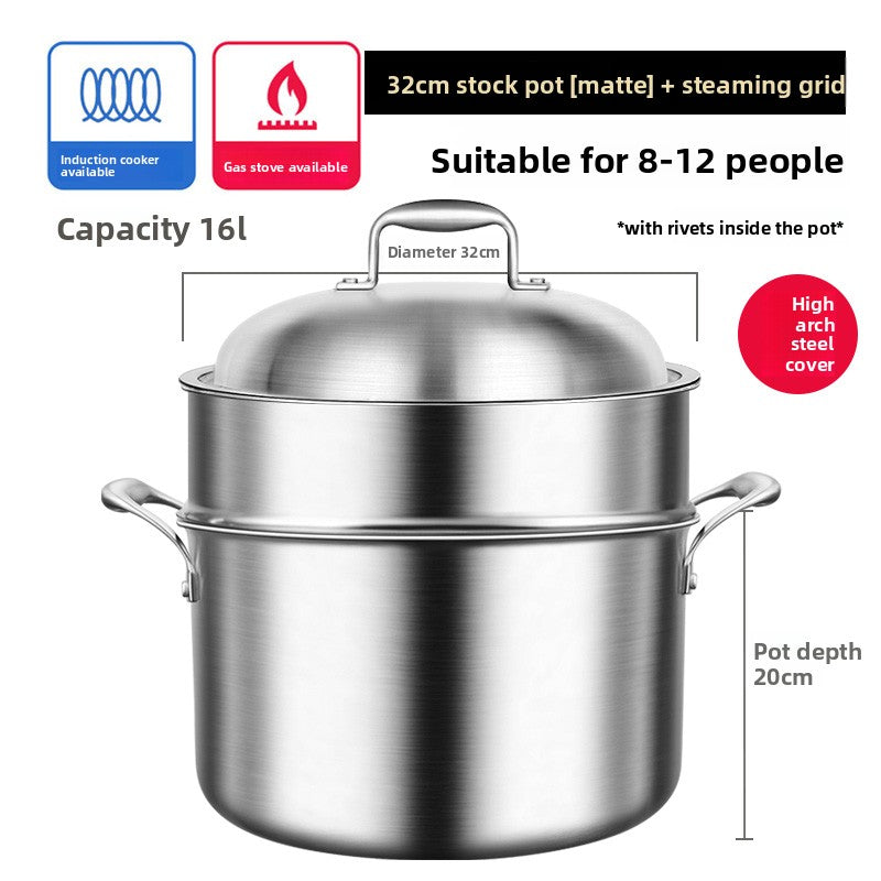 Thickened stainless steel soup pot and steamer