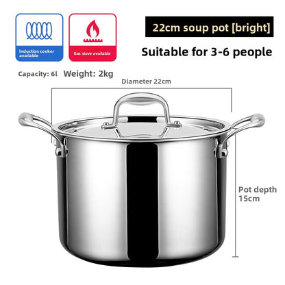Thickened stainless steel soup pot and steamer