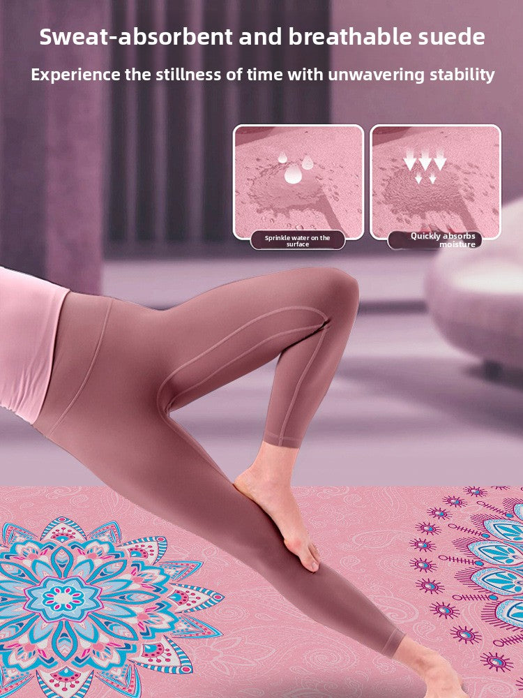 Thickened Suede Yoga Mat with Carrying Bag