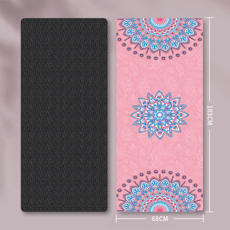 Thickened Suede Yoga Mat with Carrying Bag