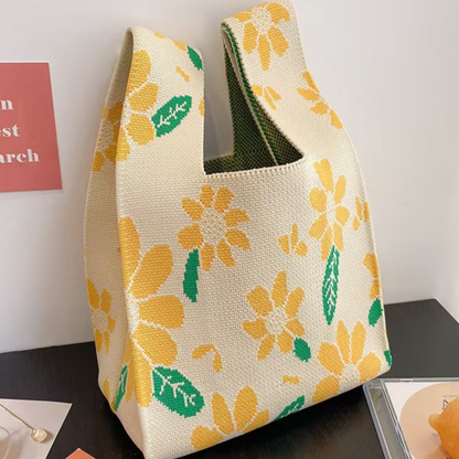 Thickened Woven Handbag with Shoulder Strap