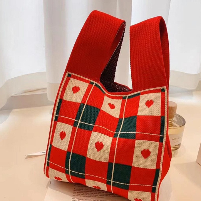 Thickened Woven Handbag with Shoulder Strap
