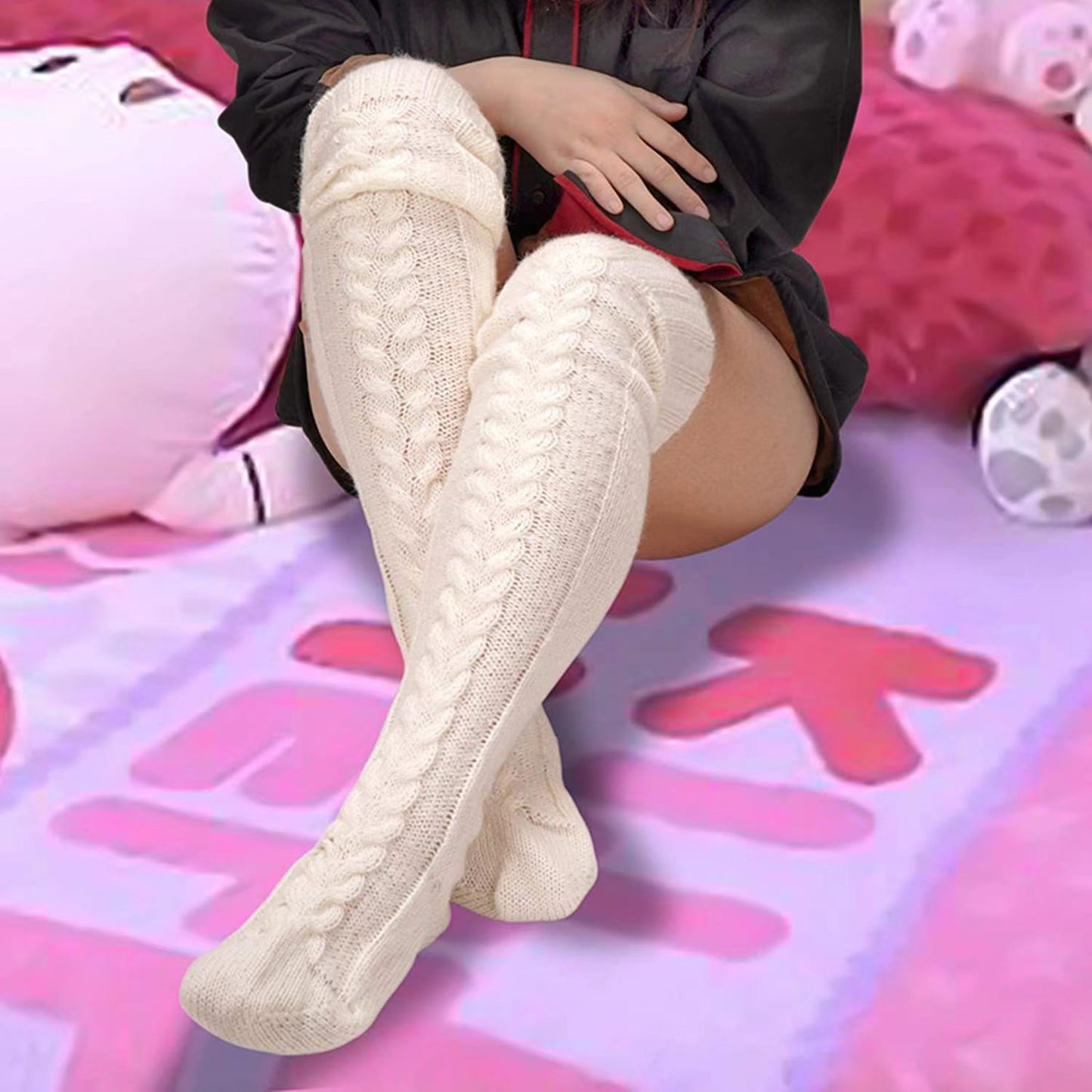 thigh-high socks