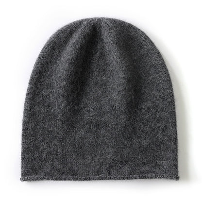 Thin cashmere knit hat
