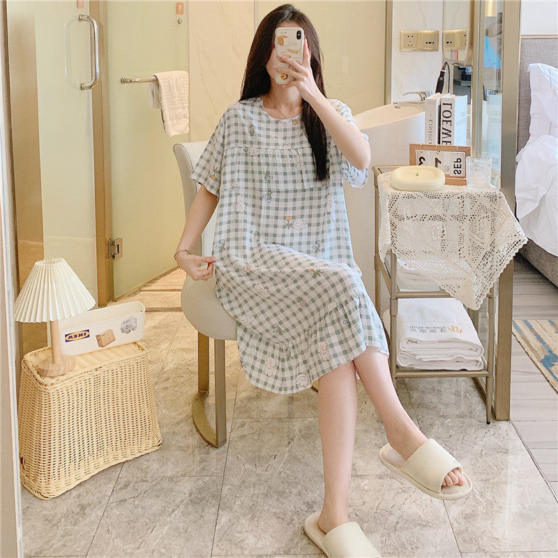 Thin cotton silk long dress