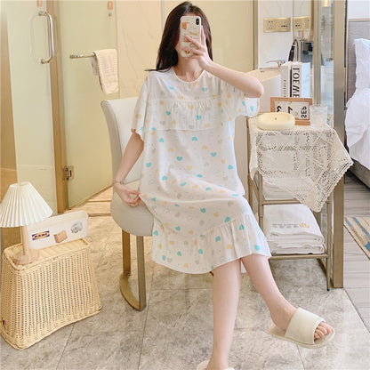 Thin cotton silk long dress