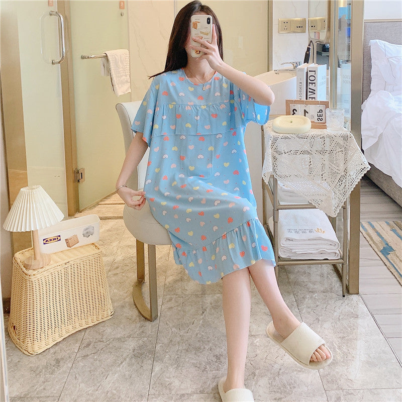 Thin cotton silk long dress