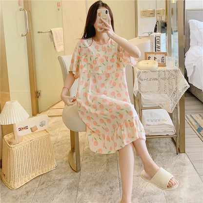 Thin cotton silk long dress