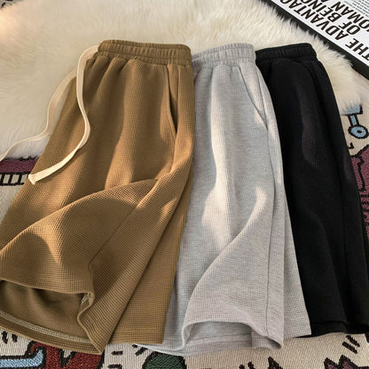 Thin five-inch waffle shorts