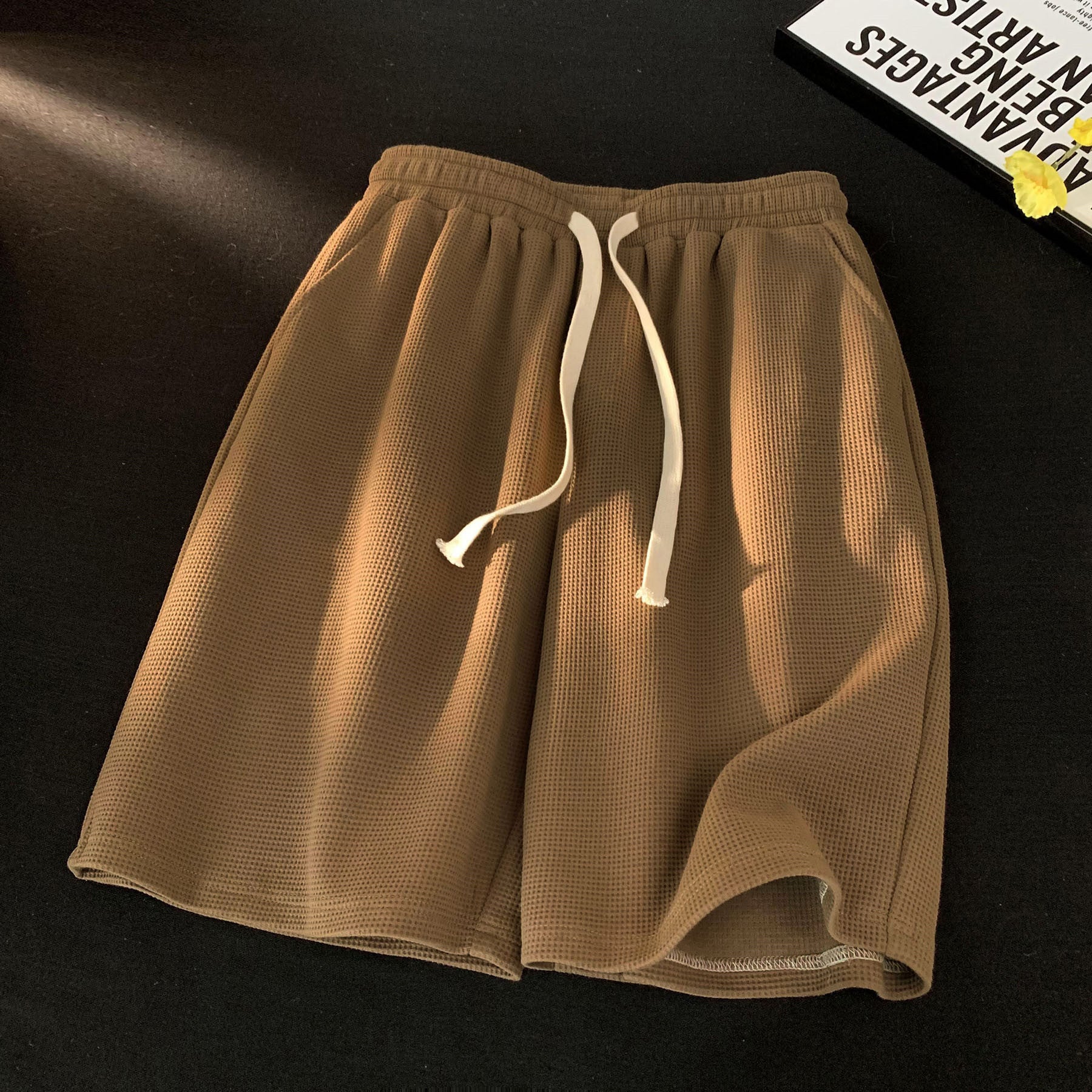 Thin five-inch waffle shorts