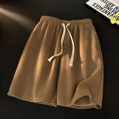 Thin five-inch waffle shorts