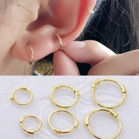 Thin Gold Circle Earrings