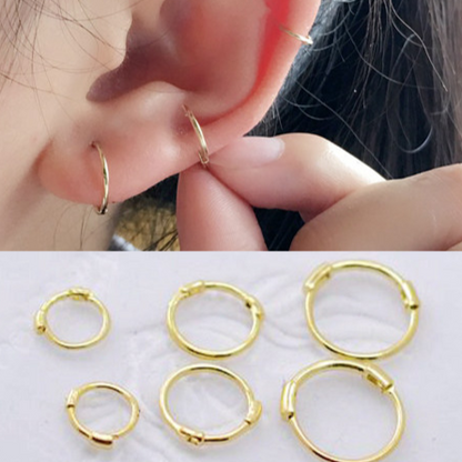 Thin Gold Circle Earrings