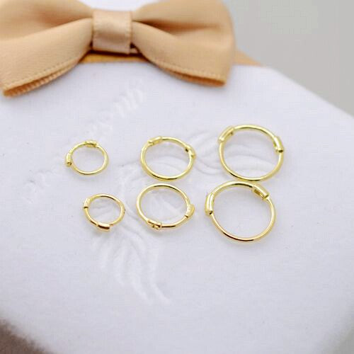 Thin Gold Circle Earrings