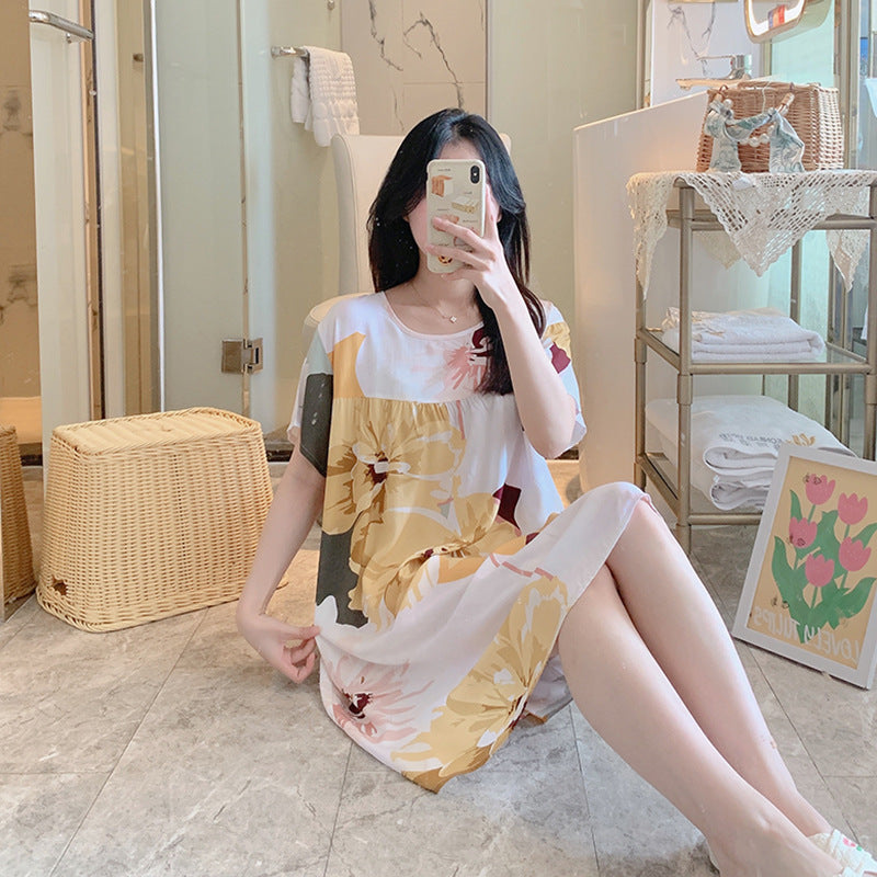 Thin sleeping dresses for women in spring autumn and summer
