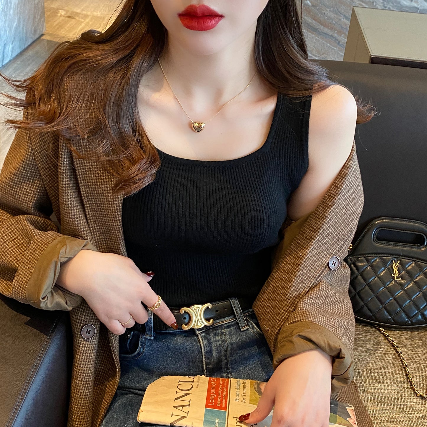 Threaded anti-glare sleeveless thin inner layer
