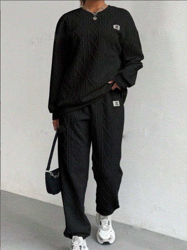 Threaded Jacquard Women Two-Piece Casual