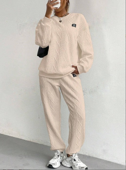 Threaded Jacquard Women Two-Piece Casual