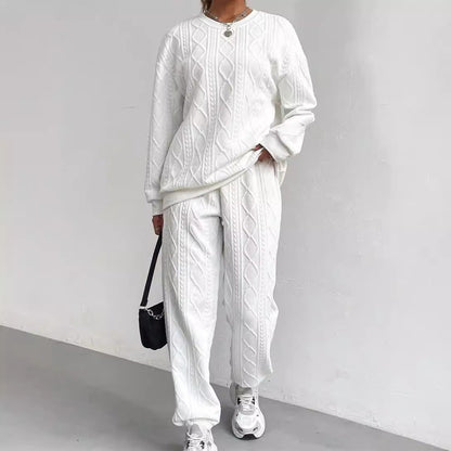 Threaded Jacquard Women Two-Piece Casual