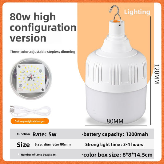 Three-color adjustable usb charging bulb