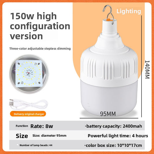 Three-color adjustable usb charging bulb