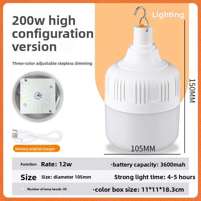 Three-color adjustable usb charging bulb