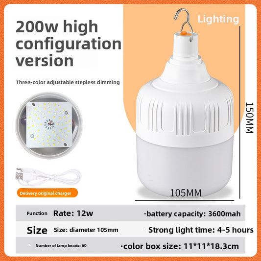 Three-color adjustable usb charging bulb