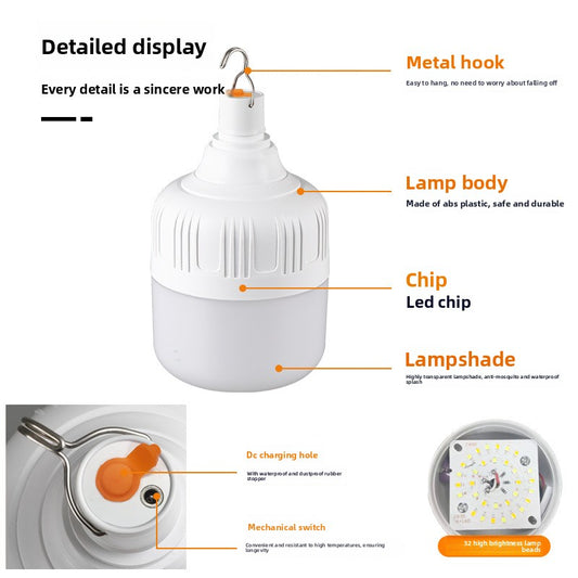 Three-color adjustable usb charging bulb