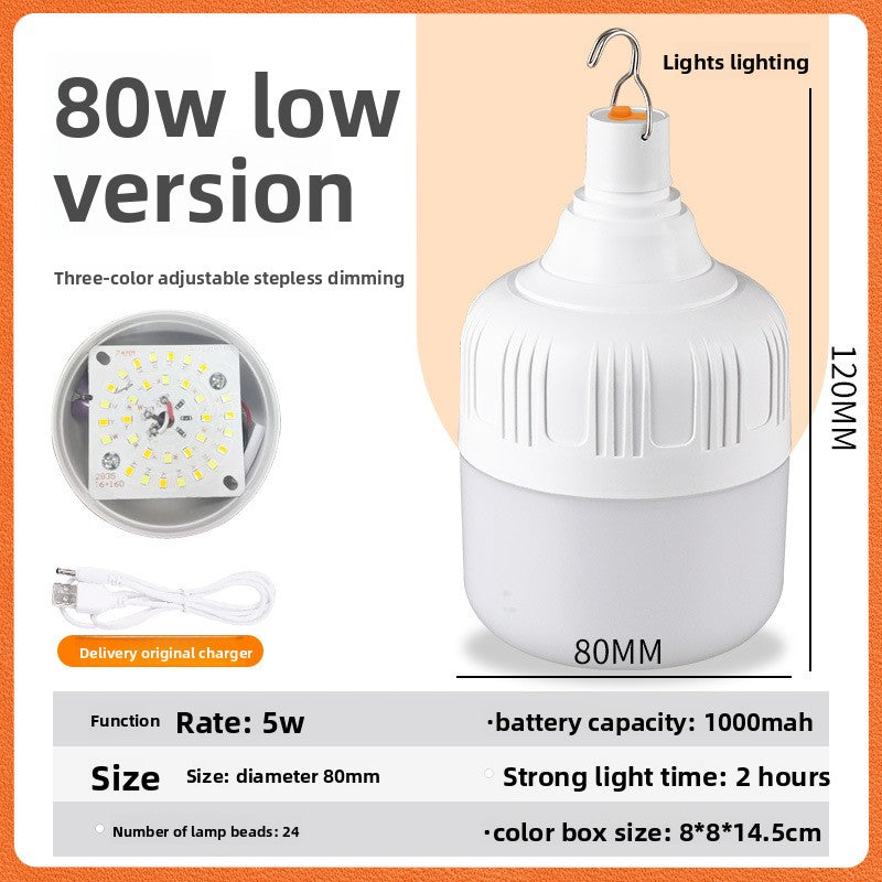 Three-color adjustable usb charging bulb