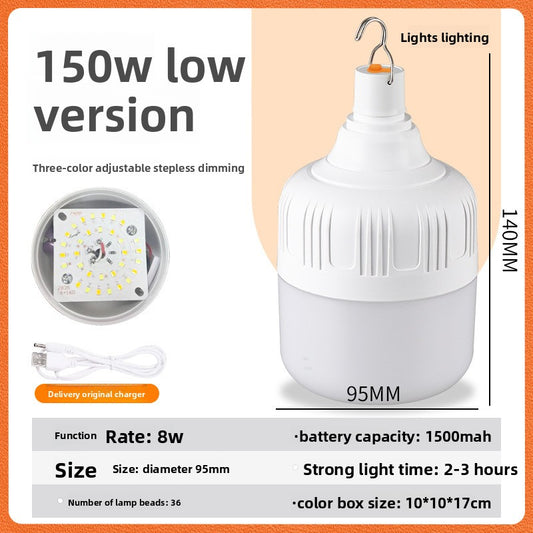 Three-color adjustable usb charging bulb