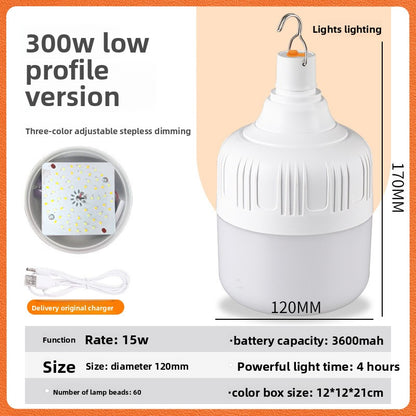 Three-color adjustable usb charging bulb