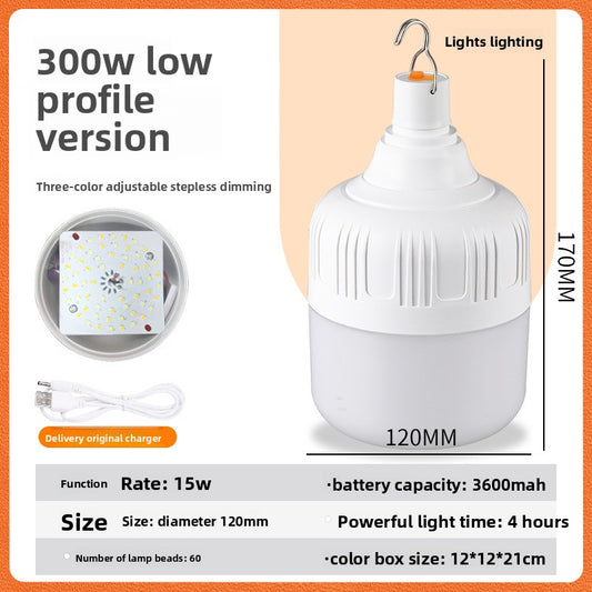 Three-color adjustable usb charging bulb