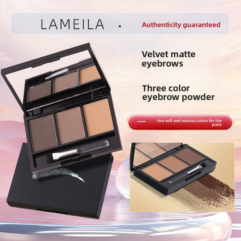 Three-Color Eyebrow Powder Palette