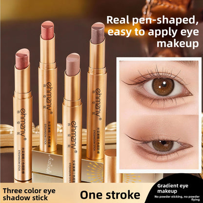 Three-Color Eyeshadow Stick with Matte and Pearlescent Finishes