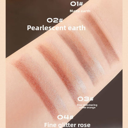 Three-Color Eyeshadow Stick with Matte and Pearlescent Finishes