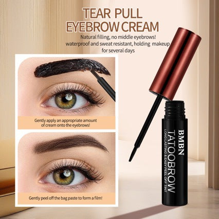 Three-color peel-and-stick eyebrow pencil