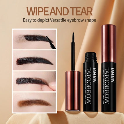 Three-color peel-and-stick eyebrow pencil