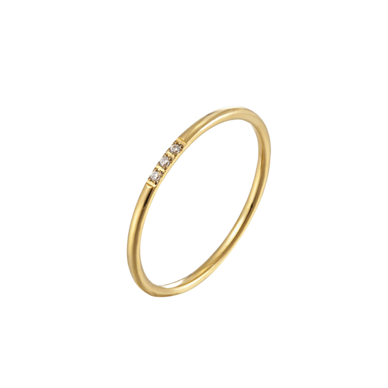 Three-diamond titanium steel ring