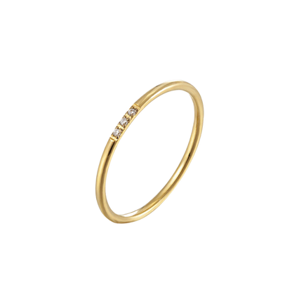 Three-diamond titanium steel ring
