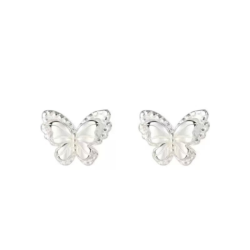 Three-dimensional butterfly ear bone stud