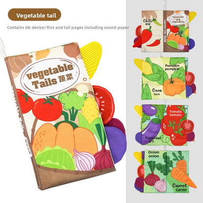 Three-dimensional fruit and vegetable dinosaur tail early education book