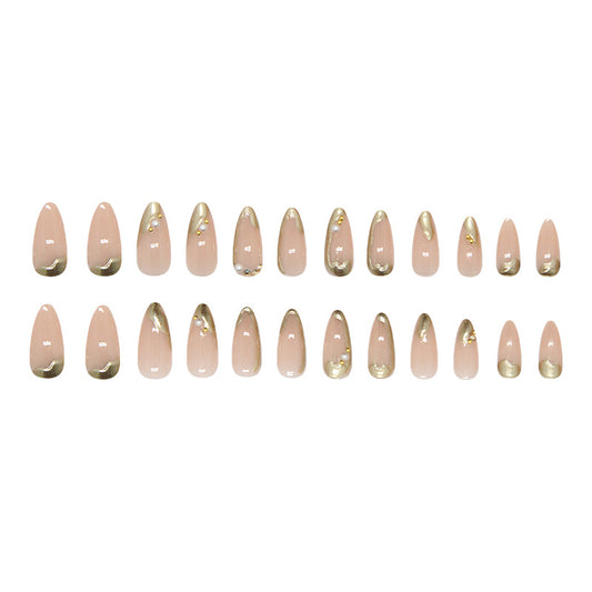 Three-dimensional gold-plated almond-shaped decorative armor