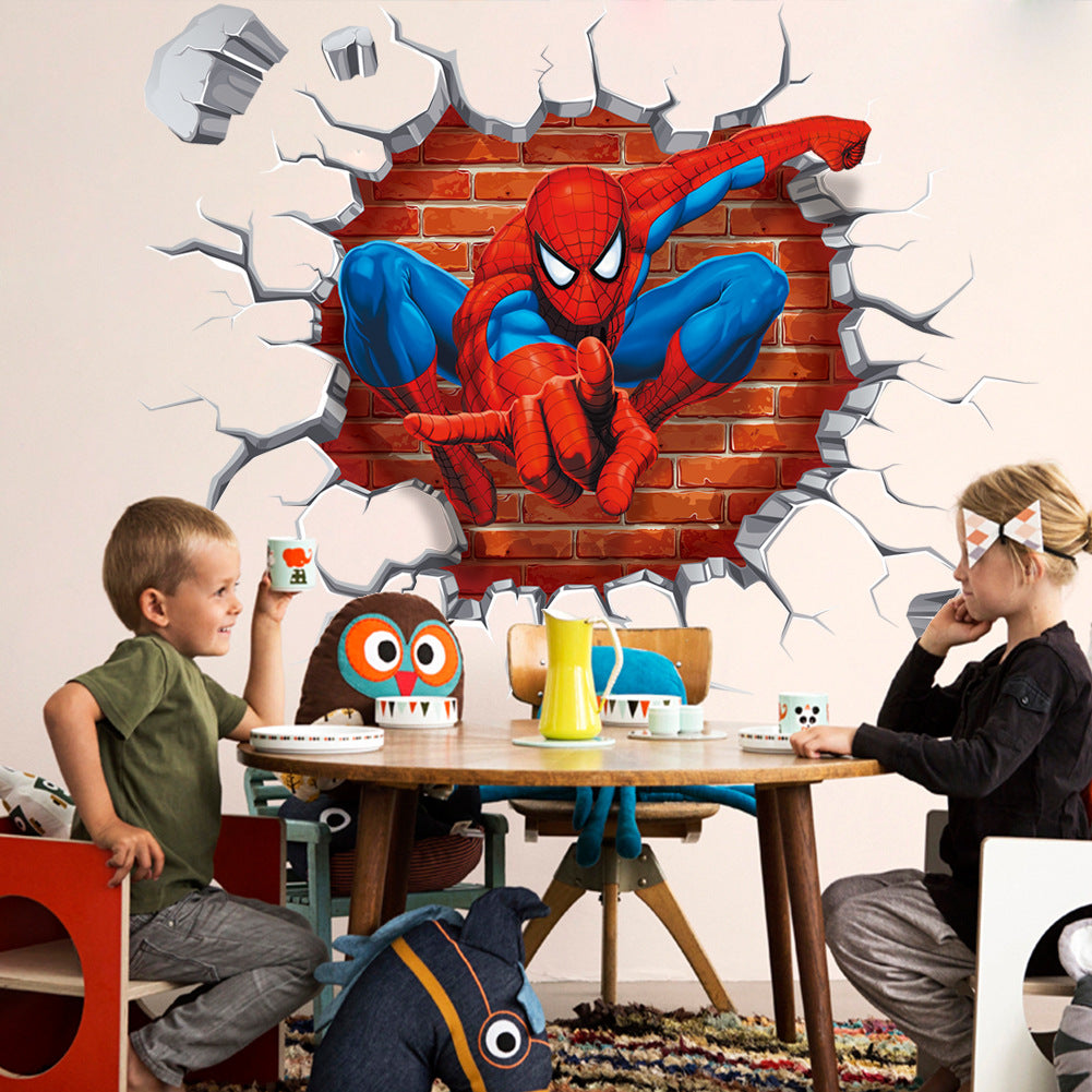 Three-dimensional Spider-Man wall sticker