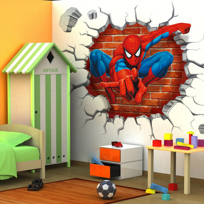 Three-dimensional Spider-Man wall sticker