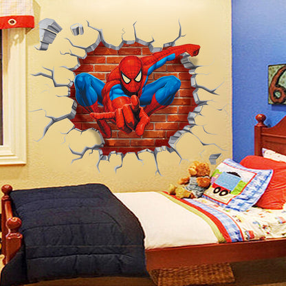Three-dimensional Spider-Man wall sticker