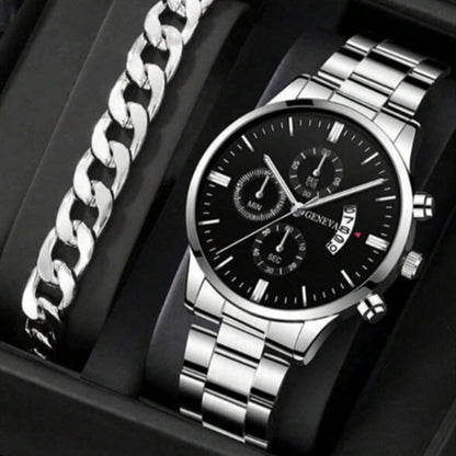 Three-eyed men's quartz watch