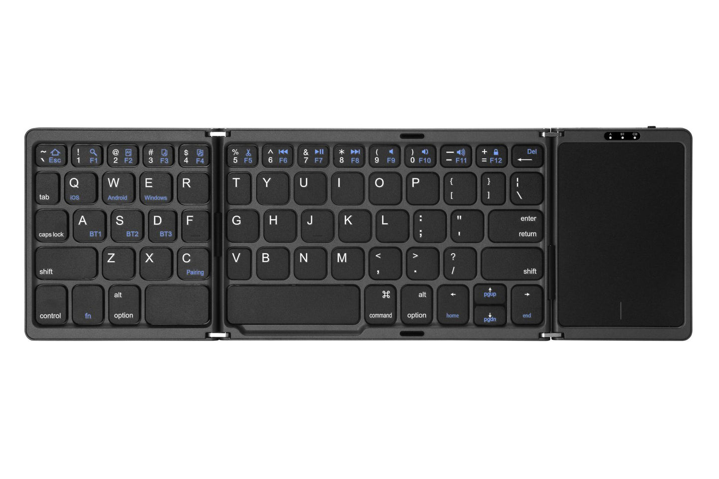 Three-fold keyboard