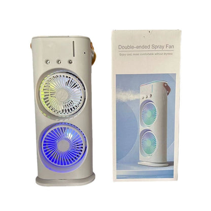 Three-hole spray dual-fan desktop strong wind cooling electric fan Portable fan for office and dormitory